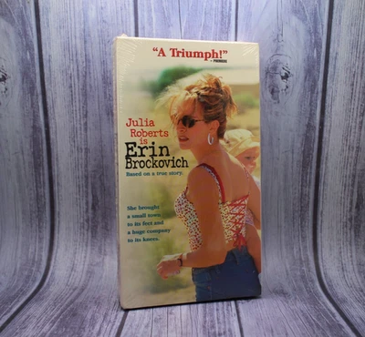 RARE Erin Brockovich VHS Tape 2000 NEW Factory Sealed Drama Julia Roberts Foto 1 de 4