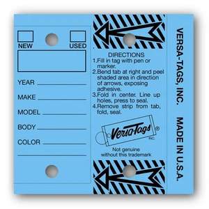 Llaveros Versa-Tag genuinos - Medio paquete - 125 llaveros y llaveros por caja (azul) - Imagen 1 de 1