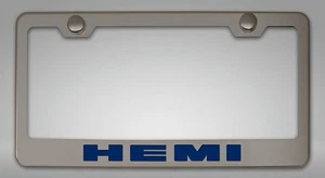 License Plate Frame Dark Blue "HEMI" Letttering - Picture 1 of 2