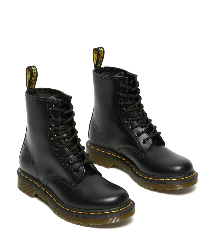 Dr. Martens 1460 Womens Black Smooth Leather Boots  Size 8