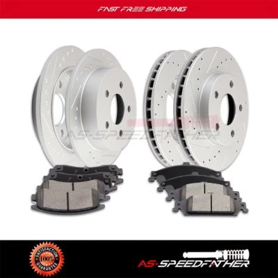 Front + Rear Brake Rotors and Ceramic Pads Kit For Oldsmobile Alero 1999-2004 Foto 1 de 4