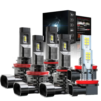 For Ford Ranger 2019-2022 LED Car Light Bulbs + Fog Light White Lamps Combo 6x - Image 1 of 4