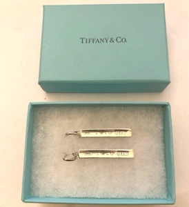 ❧Tiffany & Co. 1837 Earrings Dangle Bar Sterling Silver 925☚☚☚☚☚LoOoOk!🌸 - Picture 1 of 6