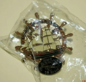 VINTAGE, "HMS BOUNTY - 50 Years," Replica Ship Lapel Pin (1.25" Tall) New/Sealed - Picture 1 of 3
