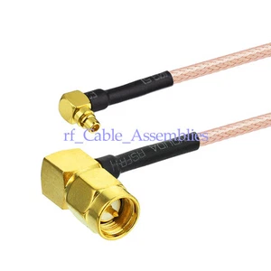 SMA plug male right angle to MMCX male plug RA pigtail coax cable RG316 wireless - Picture 1 of 4