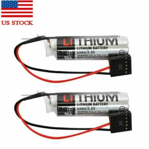 2Pcs ER6V 3.6V ER6VC3N 3.6V 2000mah PLC Lithium Battery w/ JAE5PIN Plug TOSHIBA - Picture 1 of 7