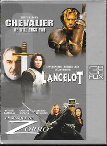 COFFRET 3 DVD ZONE 2 / 3 FILMS--CHEVALIER / LANCELOT / LE MASQUE DE ZORRO