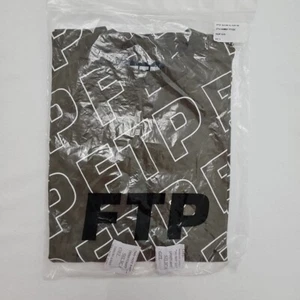 FTP F The Population All Over Print Outline Logo Olive Streetwear Tee Sz Small - Picture 1 of 8