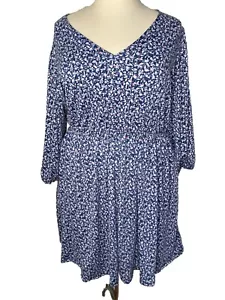 NWT Ava & Viv Women’s Dress knee length V-neck long sleeve floral Size 2x - Picture 1 of 11