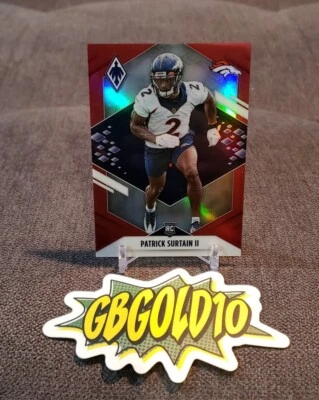 2021 Panini Phoenix Red Prizms #145 Patrick Surtain II RC # /250 Broncos - Image 1 of 3