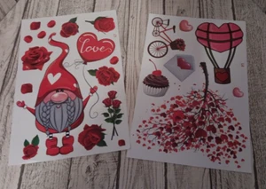 Valentine Gnome Window Clings 9 Sheets Double Sided Window Stickers - Picture 1 of 4