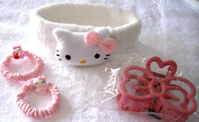 NUEVO LOTE DE REGALO DE HELLO KITTY DE DIADEMA DE SPA*PINZA PARA EL CABELLO ROSA GRANDE*CRUJIENTES Y REGALO Foto 1 de 2
