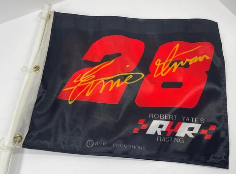 Ernie Irvan Car Window Flag 28 Nascar Racing Circle Top Driver Robert Yates RYR Cover