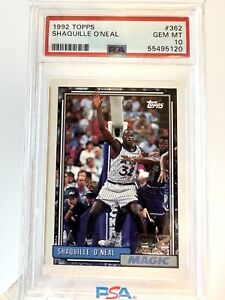 SHAQUILLE O'NEAL RC - SHAQ Rookie Card - 1992 Topps #362 - GEM MINT PSA 10