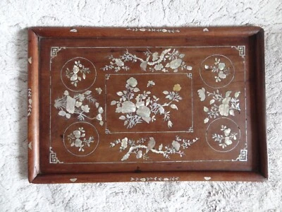 ancien plateau tonkin avec incrustations de nacre XIX - Photo 1/4