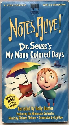Dr. Seuss’s Notes Alive VHS Video Tape My Many Colored Days Story Concert 3-D 3D - Image 1 of 4
