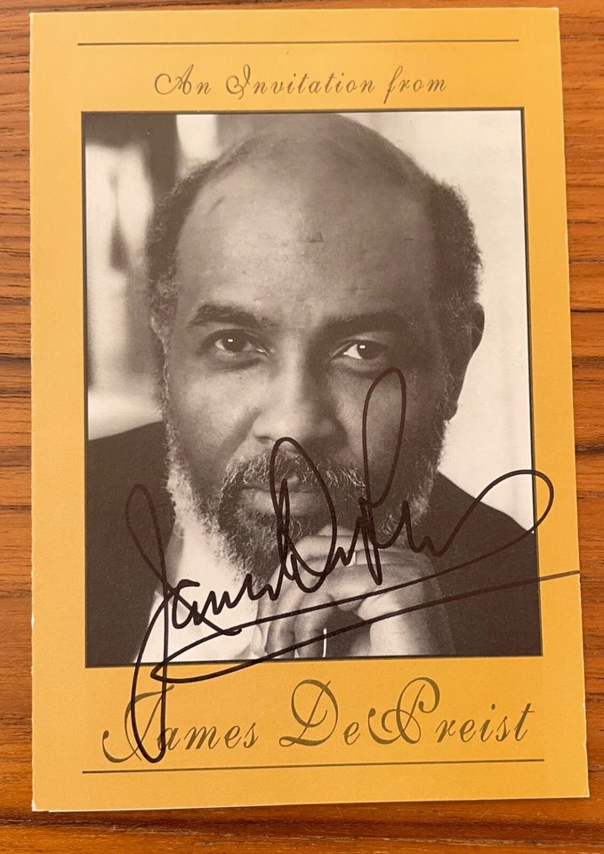JAMES DePRIEST conductor dec. 2013 auto signed 3+ by 5+ Oregon & Tokyo Symphony - Image 1 of 1