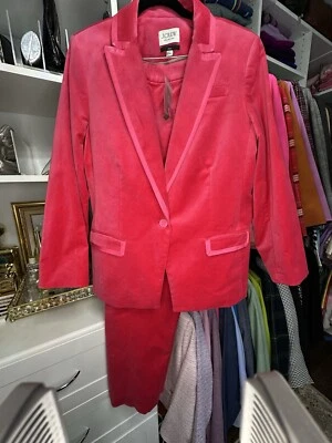 J.Crew Willa Velvet Blazer & Kate Straight-Leg Pants – Pink Perfection – Size 16 - Image 1 of 3