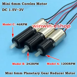 Micro Mini 6mm Gear Reducer Motor DC 3V Planetary Gearbox Motor Coreless Motor - Bild 1 von 13