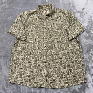 Woolrich Shirt Mens XL Green Fish Short Sleeve Button Down Pocket Outdoor Work - Picture 1 of 7