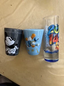 Disneyparks Donald Duck And Mikey Mouse Shot Glass Lot Of 3 - Picture 1 of 5