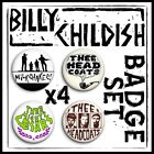 BILLY CHILDISH - Thee Headcoats Buff Medways Garage Punk Caesars Badge Set x4