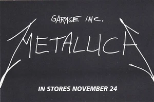 METALLICA "Garage Inc." 4"x6" Elektra & Concrete PROMO TEASER POSTCARD ©1998 - Picture 1 of 2