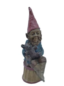 Figura de colección Tom Clark 1984 gnomo sentado sosteniendo 'teddy' - Imagen 1 de 16