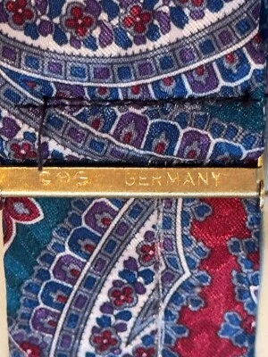 Tirantes elásticos de cachemira azul CAS W. Alemania puntas con clip X entrecruzado/cruzado usados en excelente estado Foto 1 de 4