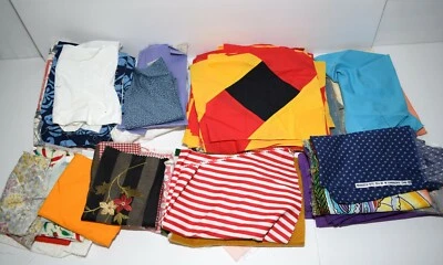 Lot of Quilting Scrap Remnant Craft Fabric Various Sizes Colors Patterns Lot # 1 - Image 1 of 4