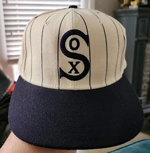 Vintage 1917 New Era Cooperstown Chicago weiß Sox Nadelstreifen passend 7 1/4 Wolle USA - Bild 1 von 16