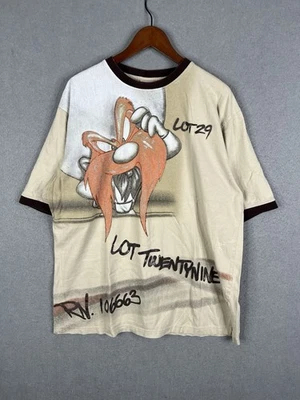 Lote De Colección 29 Camisa Para Hombres XL Blanca Yosemite Sam Looney Tunes Gráfico Hip Hop Foto 1 de 4