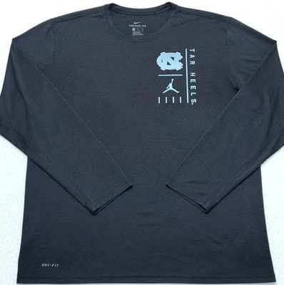 Jordan Dri-Fit North Carolina Tar Heels gray long sleeve shirt Mens XL Athletic  - Image 1 of 4
