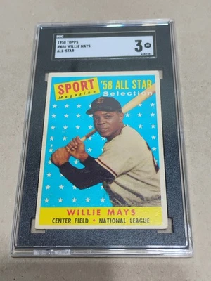 1958 Topps #486 Willie Mays All Star SGC 3 en muy buena condición Gigantes de San Francisco Foto 1 de 4