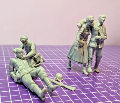 German Wehrmacht Verwundete & Krankenschwestern Lazarett Set 1/16 - Bild 1 von 4