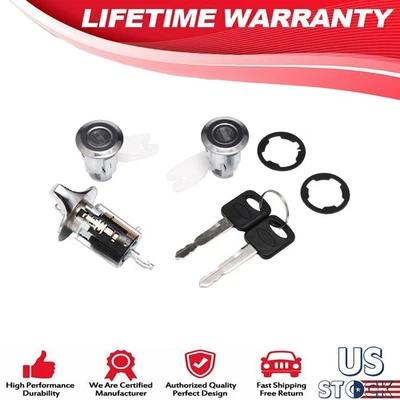 Juego de cilindros de cerradura de puerta para 92-96 Ford F150/F250/F350 F3UZ1522050D Foto 1 de 4