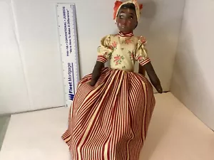 Black Doll African American Art 18" on Chair Vintage - Picture 1 of 10
