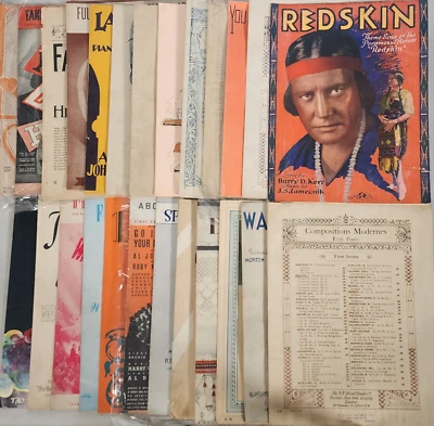 Lote de 25 partituras vintage - Mystic Shriner, Fly Me to the Moon, Redskin Foto 1 de 4