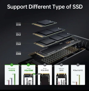 1x lot KingSpec SSD M.2 2280 128GB + 1x NVME TO PCI-E4.0/3 .0 GEN 4 Card Adapter - Picture 1 of 8