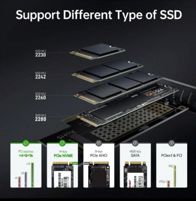 1x lot KingSpec SSD M.2 2280 128GB + 1x NVME TO PCI-E4.0/3 .0 GEN 4 Card Adapter - Image 1 of 4