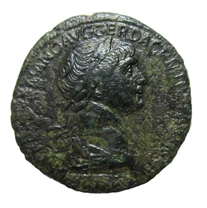 TRAJAN, 98-117 AD. AE SESTERTIUS. ROMA, APROX. 112-114 AD. FORTUNA INVERSA. - Imagen 1 de 5
