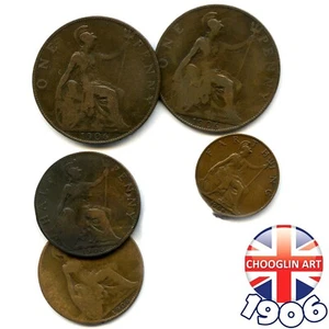 Collection of BRITISH 1906 EDWARD VII coins, 119 Years Old! - Picture 1 of 2