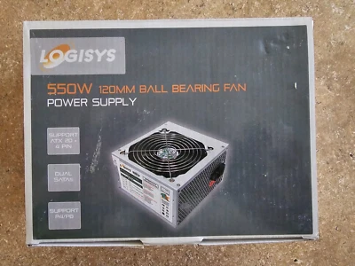 Logisys Computer Power 550 W 20+4 Pin ATX Desktop Power Supply w/ 120mm Fan - Image 1 of 3