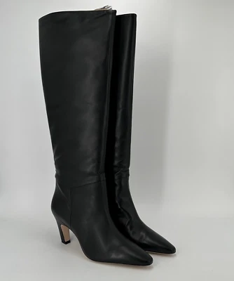 Bota Everlane The hasta la rodilla con tacón de plátano en cuero negro talla 11 para mujer Foto 1 de 4