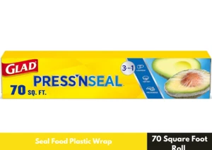 Envoltura de comida de plástico Glad Press'N Seal, rollo de 70 pies cuadrados (el paquete puede variar) - Imagen 1 de 4