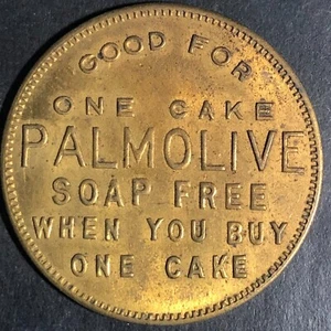Palmolive Peet Co Brass G/F One Cake G/F Trade Token "P-1009" 35mm c1926-30's - Picture 1 of 3