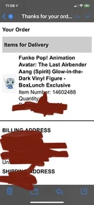 Funko Pop Avatar The Last Airbender Spirit Aang Box Lunch Earth Day Glow - Picture 1 of 1