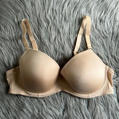 Бюстгальтер женский Primark с легкой подкладкой размер 36D бежевый на косточках с застежкой сзади - Изображение 1 из 4