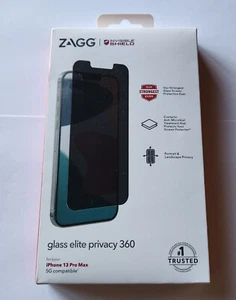 NEUF ZAGG InvisibleShield verre Elite Privacy 360 Apple iPhone 13 Pro Max - SCELLÉ - Photo 1 sur 11