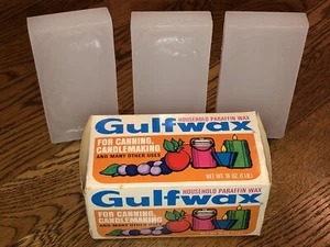 Vintage Gulfwax Household Paraffin Wax 1 lb Box NOS Canning Candlemaking 3 of 4 - Picture 1 of 12